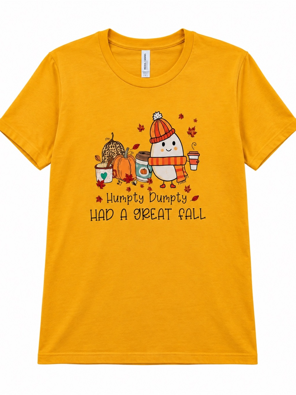 Etsy Humpty Dumpty Had a Great Fall Shirt Pumpkin Coffee Tee Large